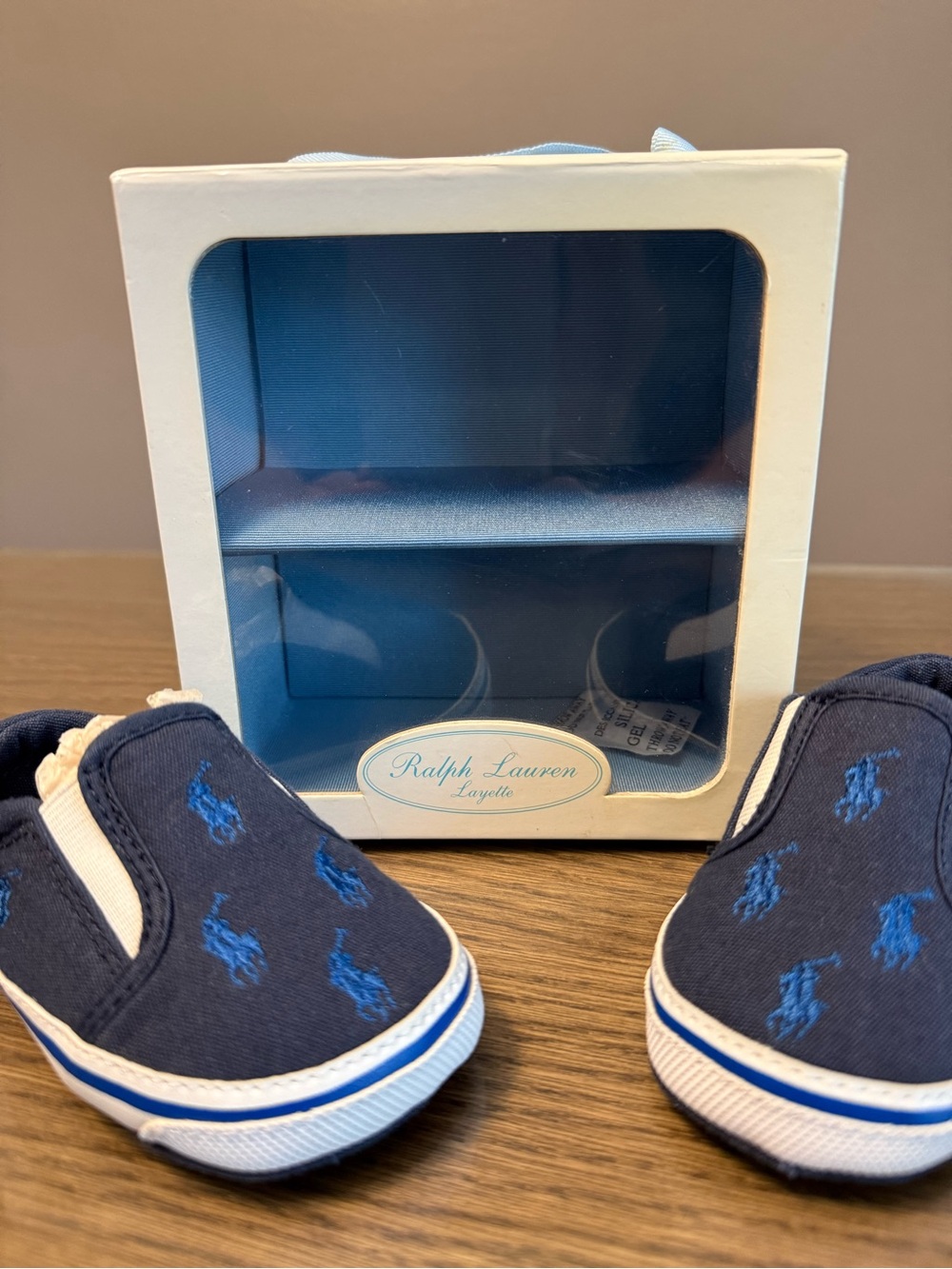 Ralph Lauren Navy Blue Baby Slip-On Sneakers infant 3 / 6-9 months